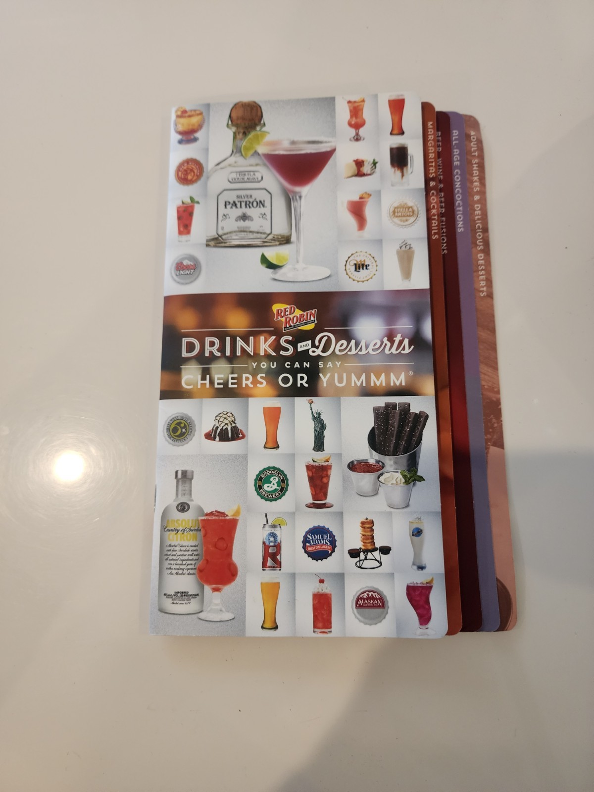 RED ROBIN MENU drinks & desserts Preowened booklet