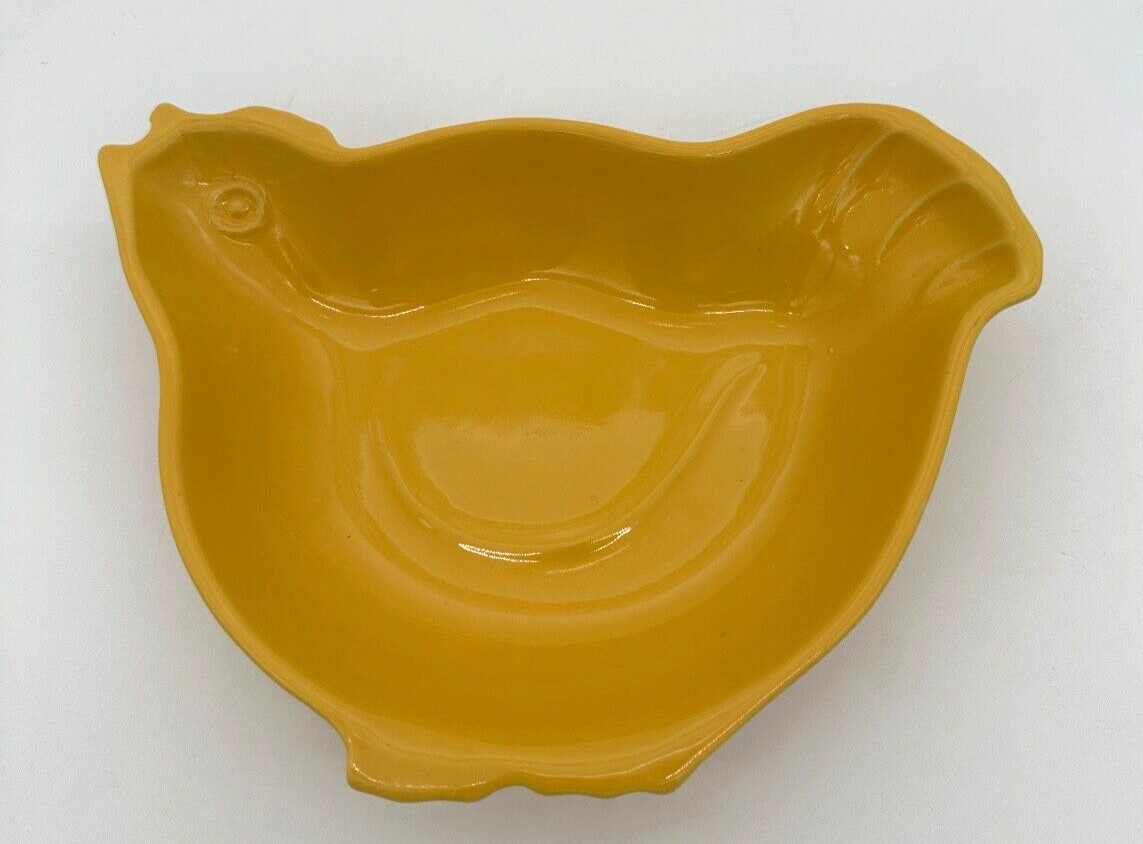 Cerutil Stoneware Chicken Dish Yellow Hen Bowl Farmhouse Portugal