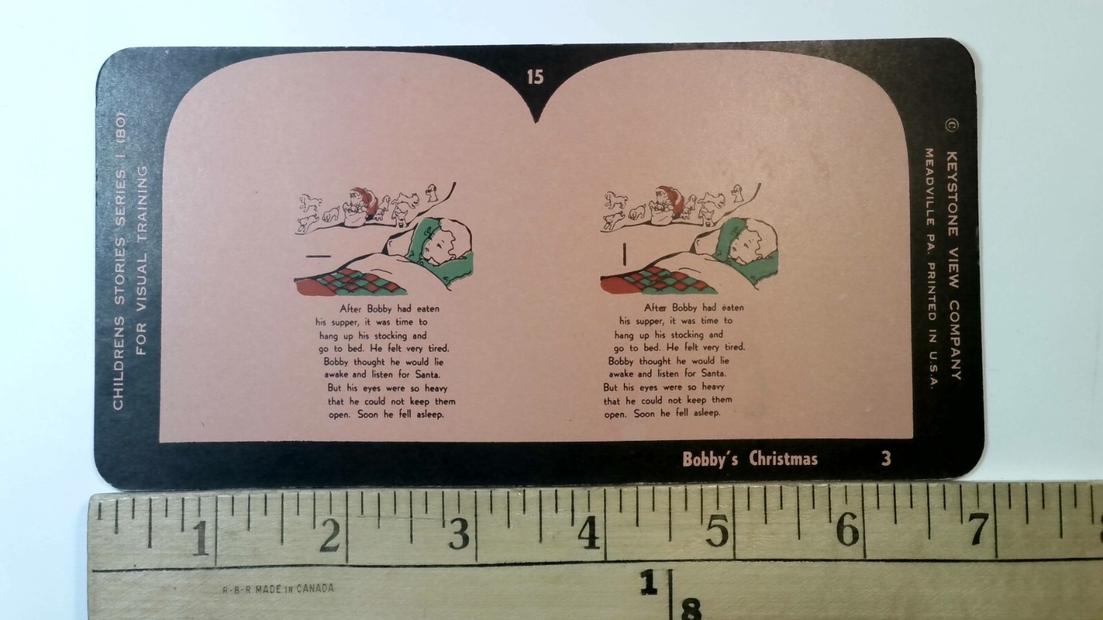 Bobby's Christmas Stereoview Keystone View Co. Children's Story 1930s