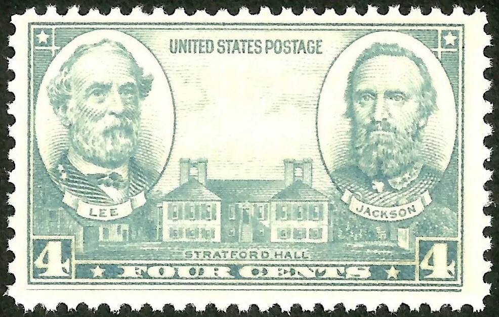 1937 OLD USA STAMP us civil war Robert e Lee, stonewall jackson MINT BEAUTY