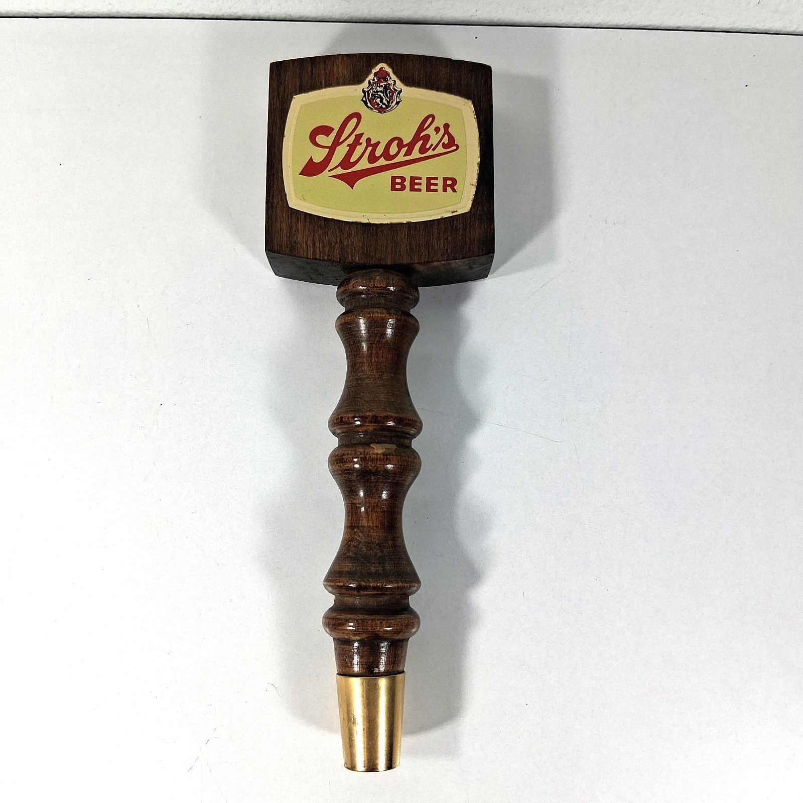 Stroh\'s Beer Wood Tap Handle vintage tapper draft wooden strohs square