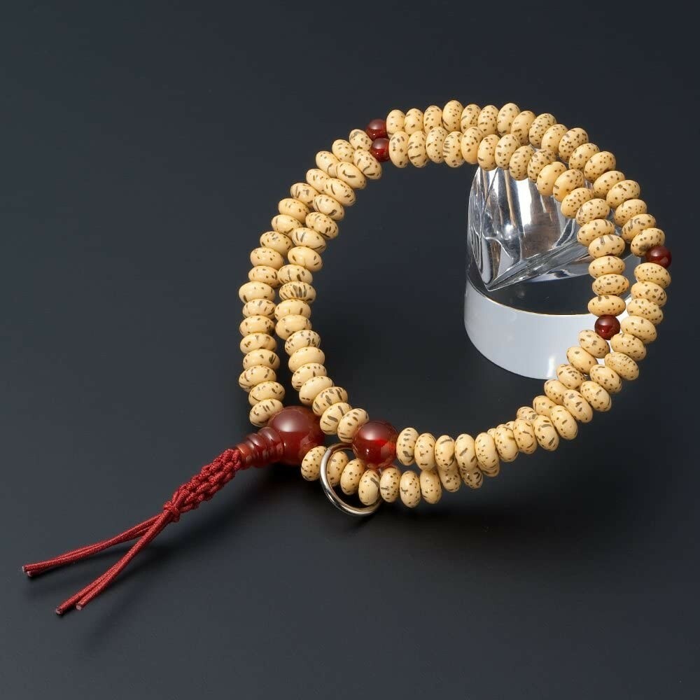 Juzu Sodo shu Buddhist Mala Zen bracelet Japan Kyoto Seigetsu Linden Agate