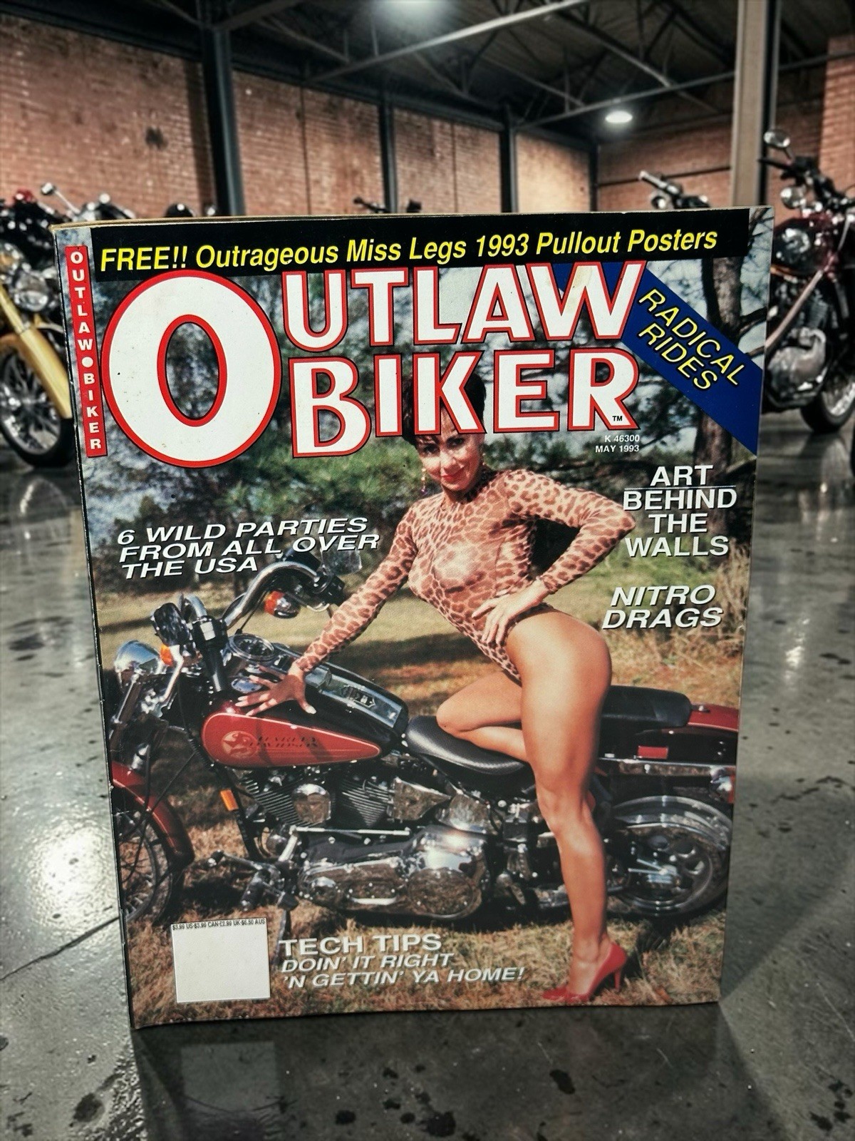 Vintage Outlaw Biker Adult Motorcycle Enthusiasts Magazine May 1993 + Poster