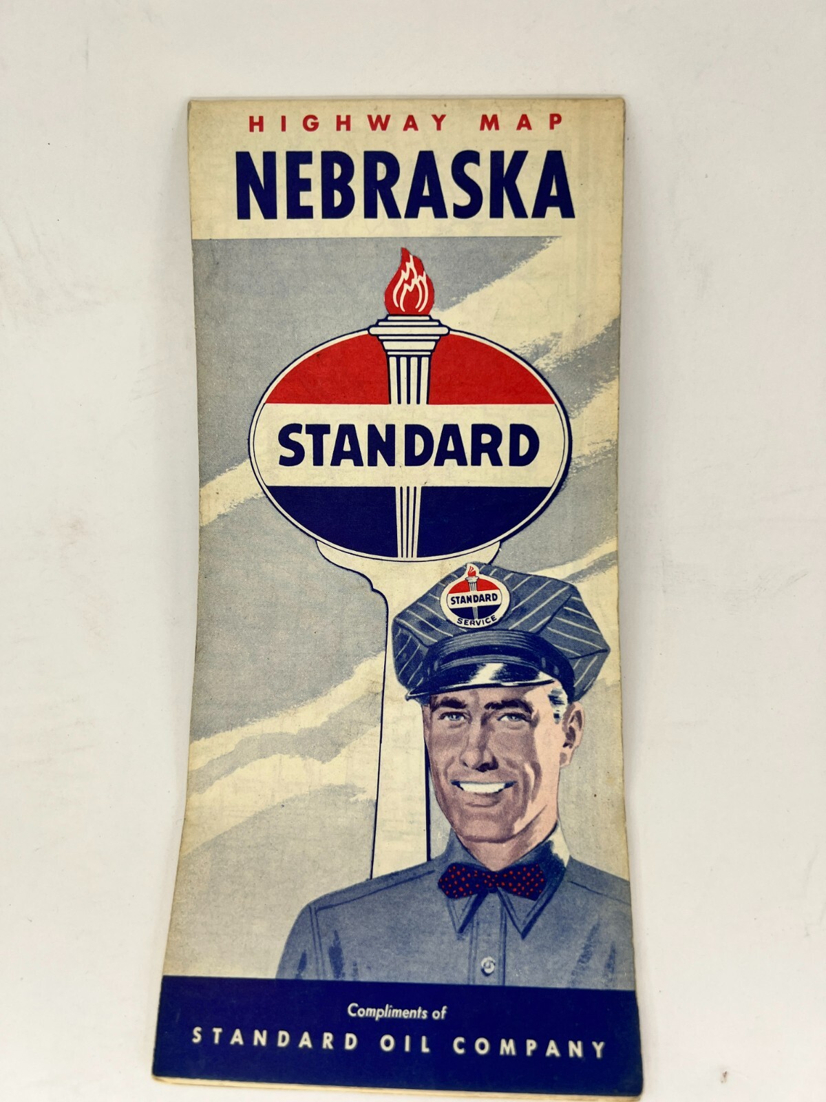  Nebraska MAP Rand McNally Standard Oil Roadside Hospitality VINTAGE 1946