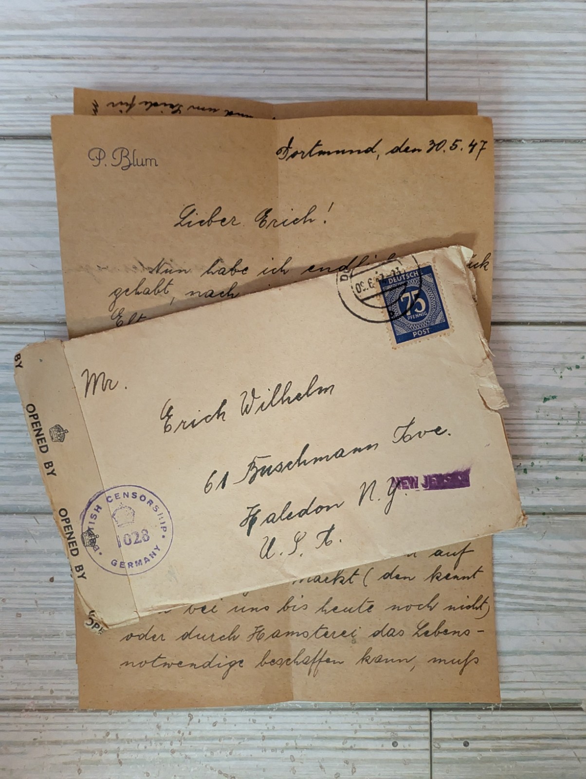 1947 Post-WWII Germany Letters & Envelopes Dortmund Black Market & Care Package