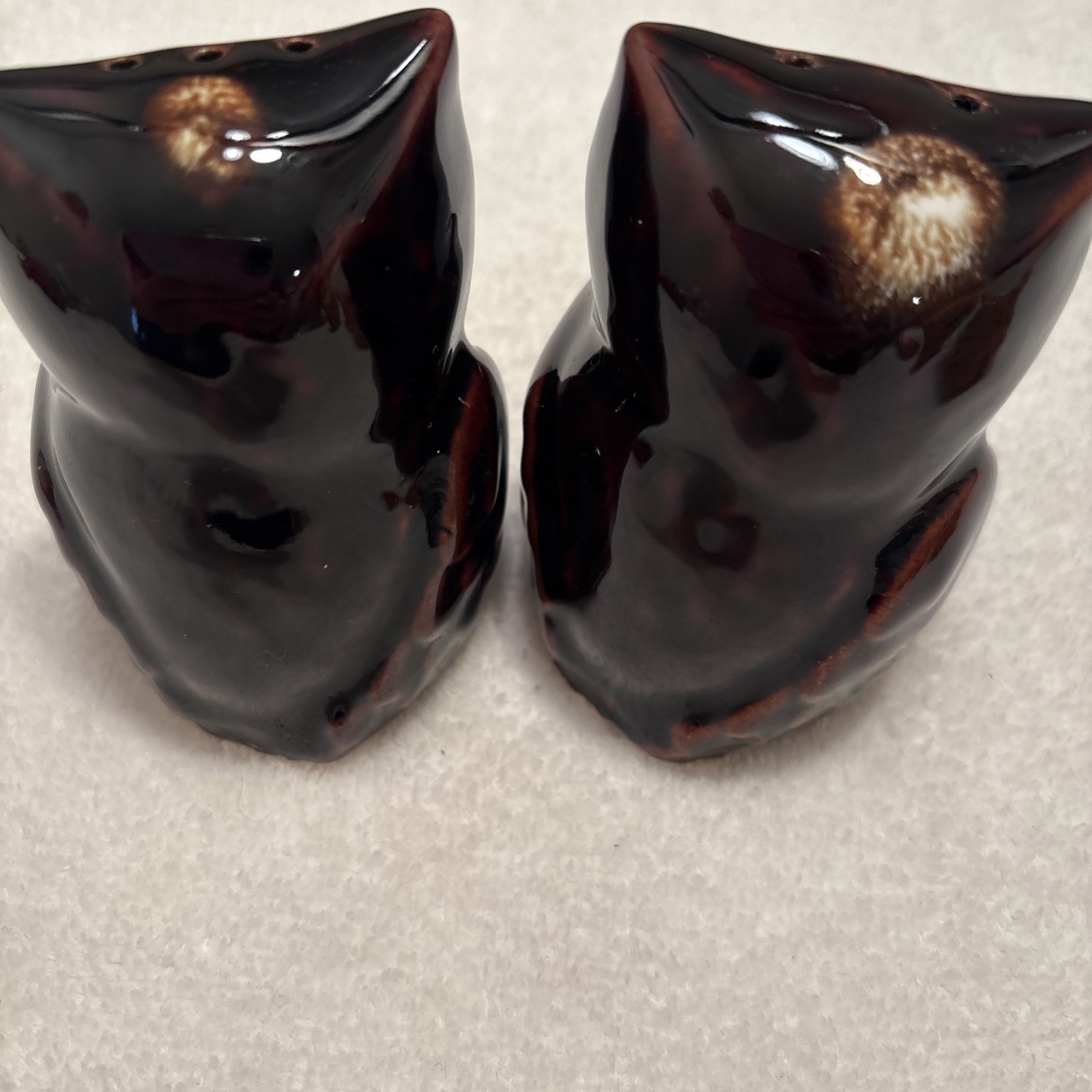 Vintage Owl Salt And Pepper Shakers Shaker Ceramic Brown