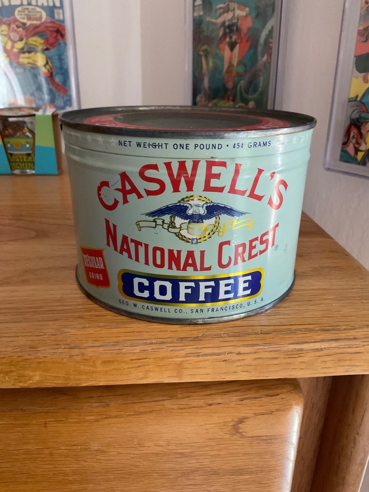 Caswell\'s National Crest Coffee Tin Never Opened 1960’s Caswell\'s National Crest Coffee Tin Never Opened 1960’s