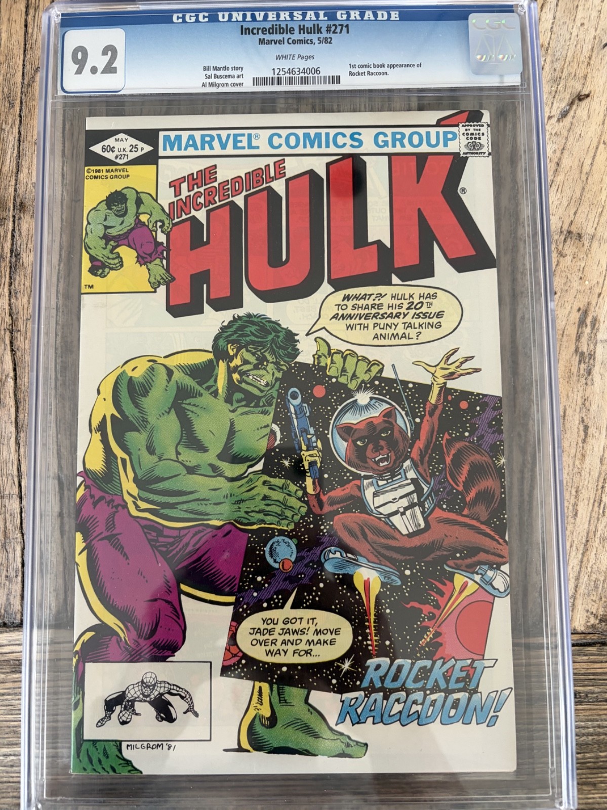 Incredible Hulk #271 Marvel 1982 CGC 9.2 WHITE PAGES - 1st Rocket Raccoon comics