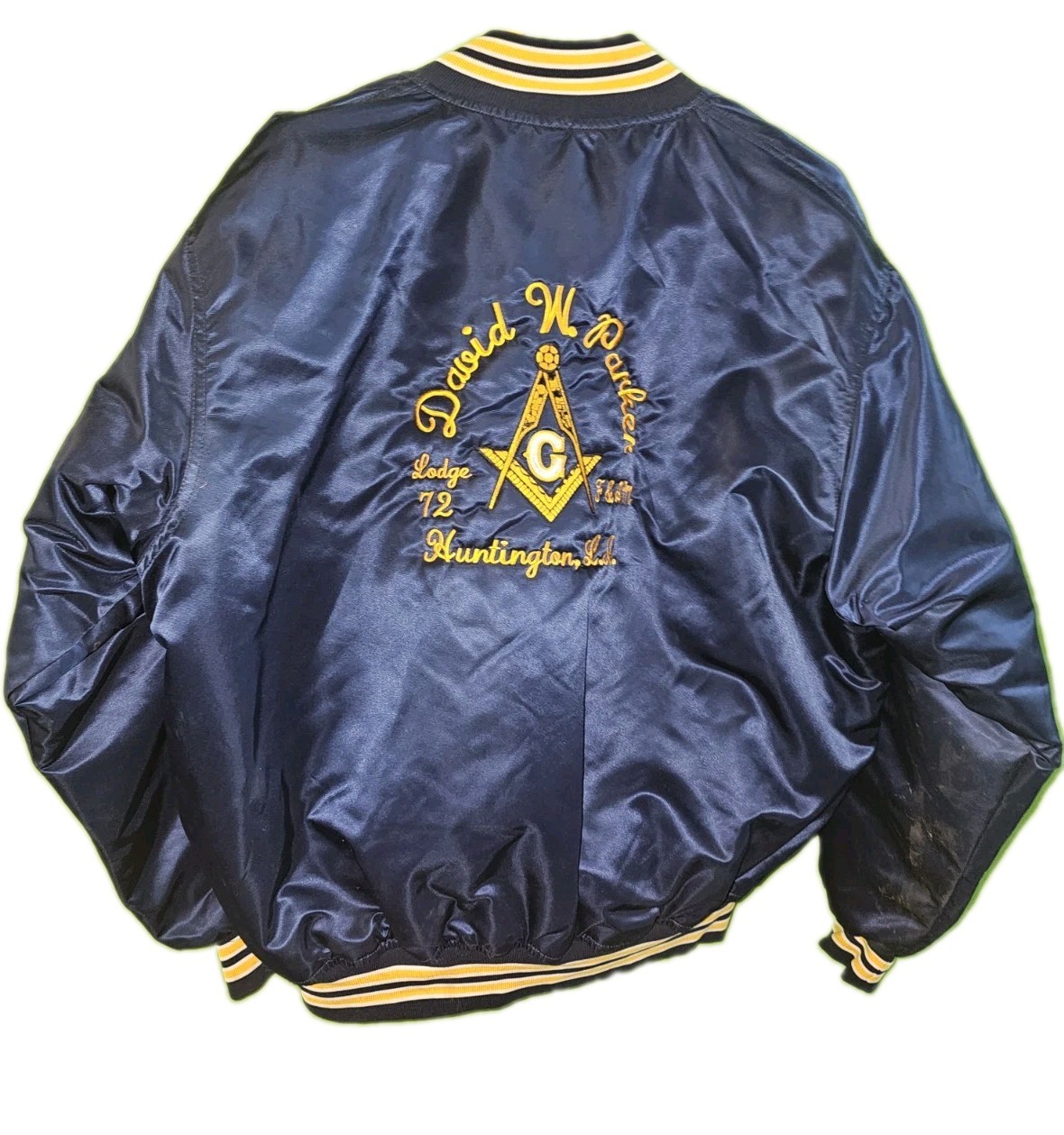 Vtg Masonic Prince Hall Set David W Parker Lodge 72 Satin Jacket Hat Badge Blue Vtg Masonic Prince Hall Set David W Parker Lodge 72 Satin Jacket Hat Badge Blue