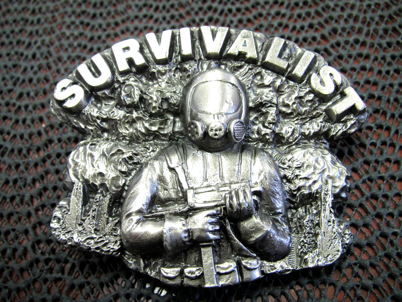 SURVIVALIST APOCALYPSE ARMAGEDDON PREPPER BELT BUCKLE VINTAGE RARE 1983 USA