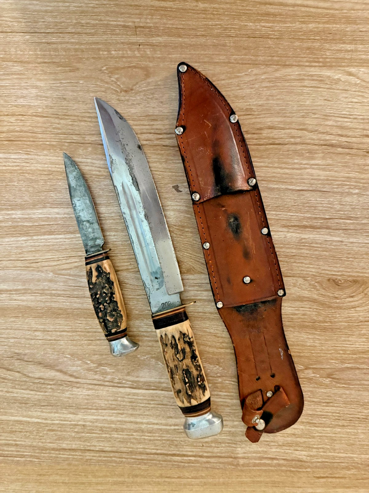 Vintage Bonzer Germany/G.D. Shaaff Hunting Knife Combo Set