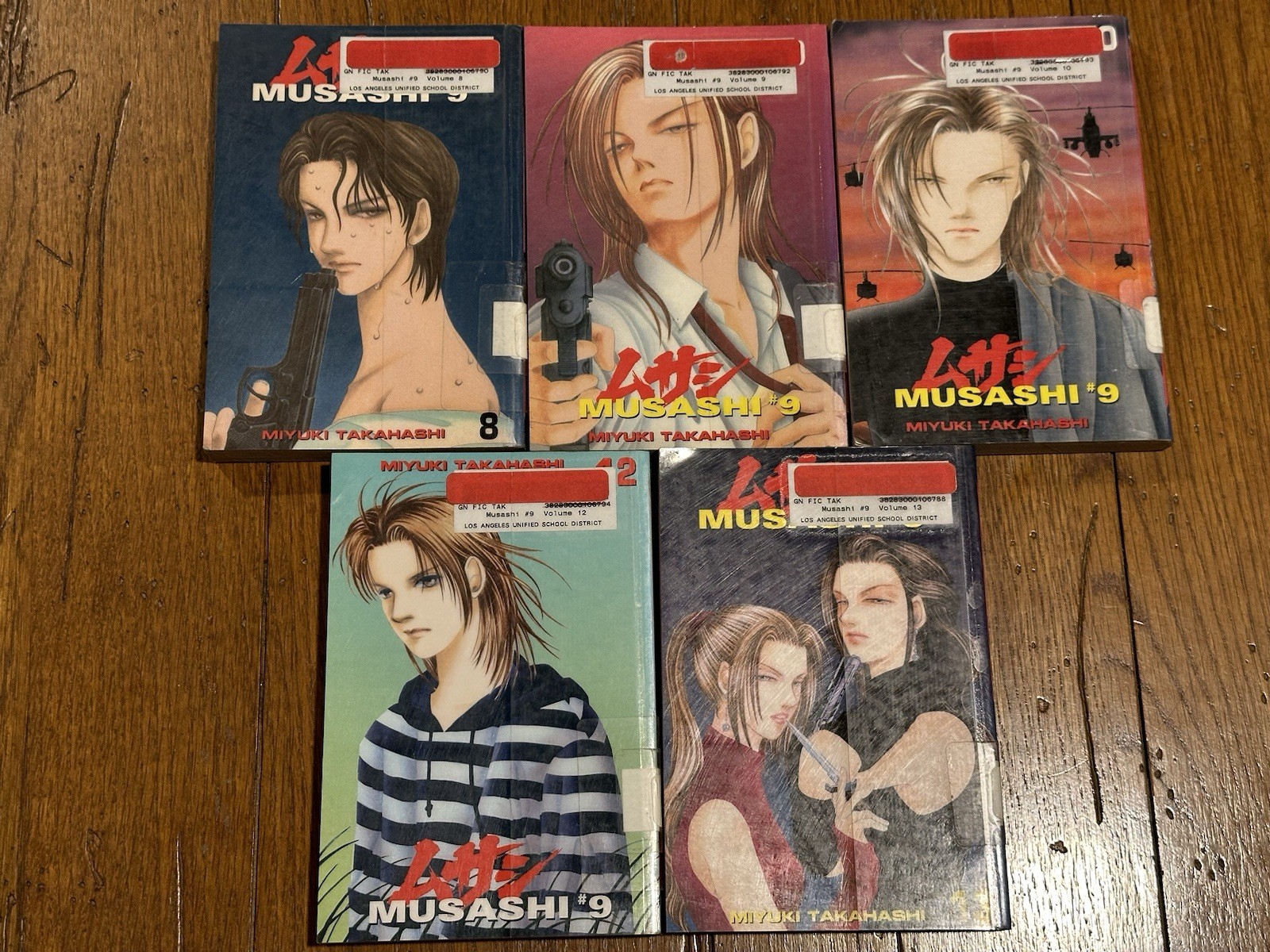 Musashi #9 Volumes 8, 9, 10, 12, & 13 Miyuki Takahashi CMX Manga - Ex Library Musashi #9 Volumes 8, 9, 10, 12, & 13 Miyuki Takahashi CMX Manga - Ex Library