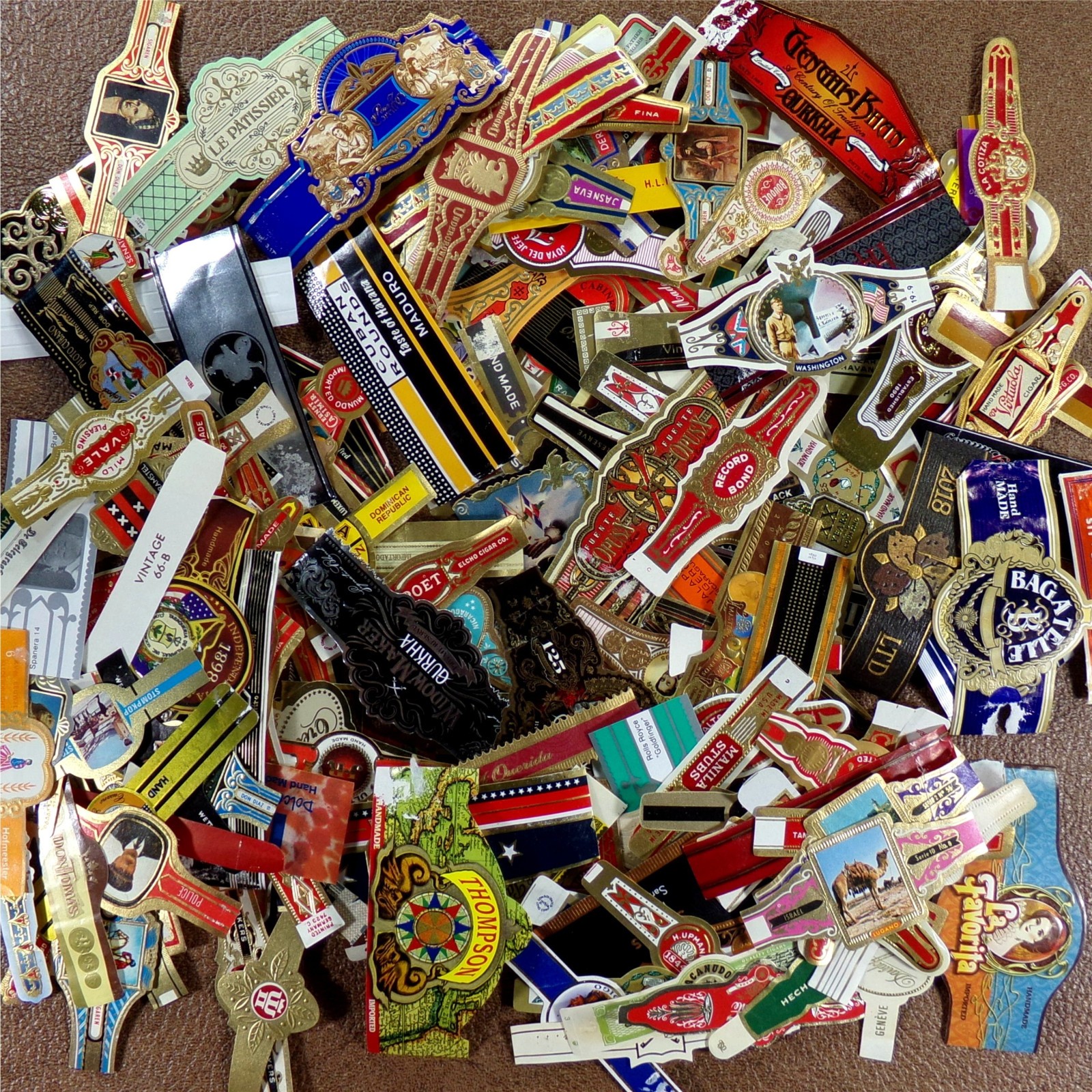 100 CIGAR BANDS Worldwide Sampler Lot Vintage Modern USA Foreign Band Label Mix