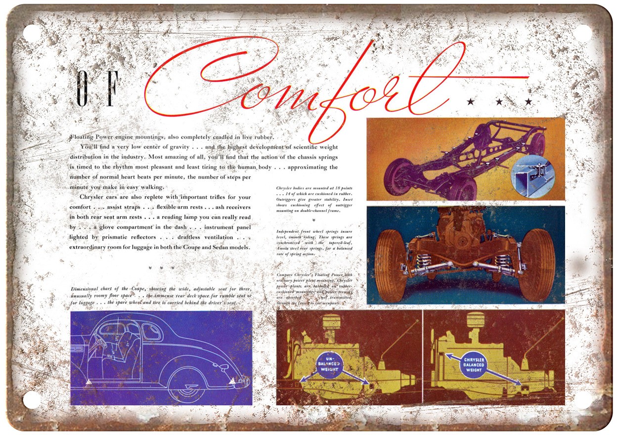 1938 Chrysler Royal Vintage Auto Ad Retro Look Metal Sign AM4940