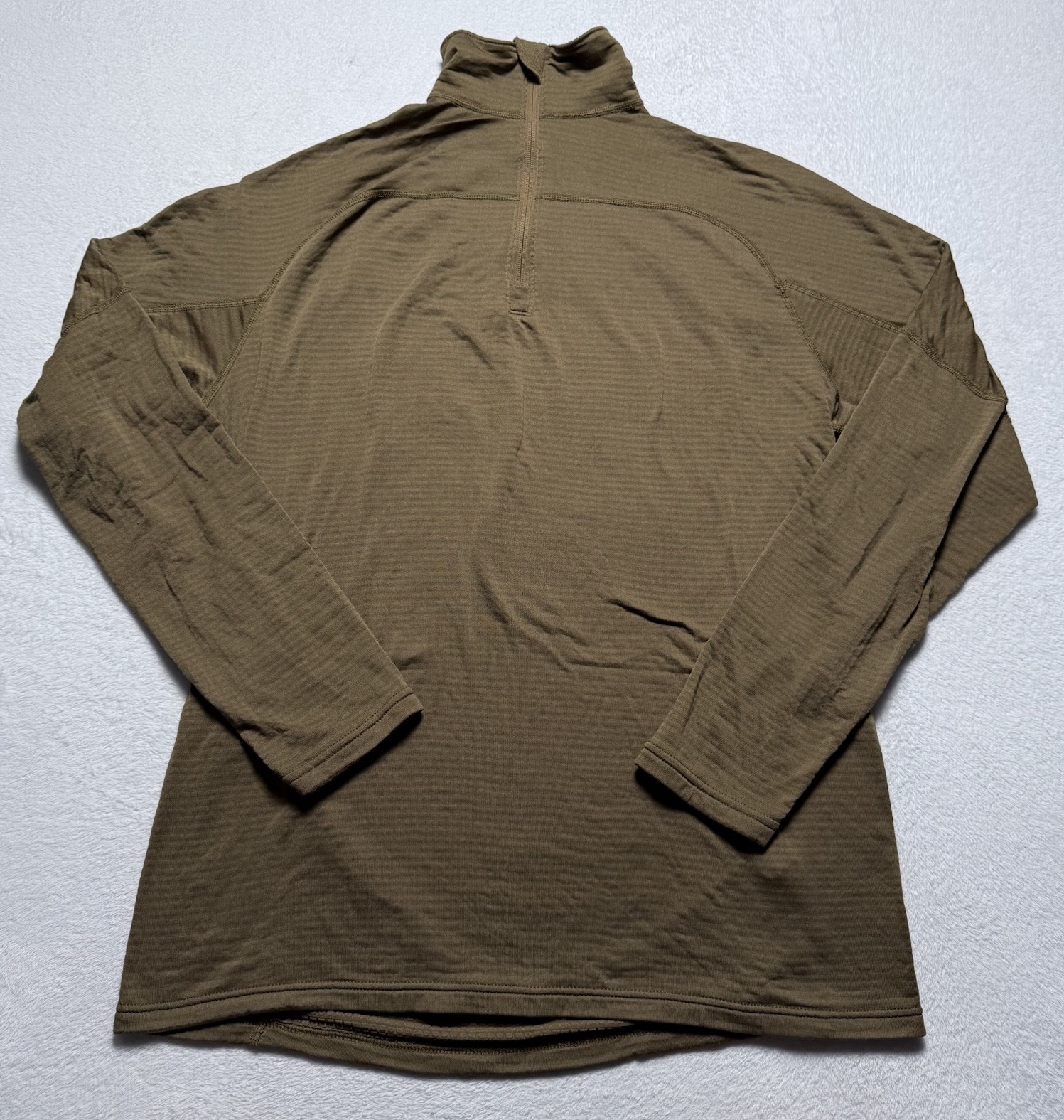 Massif PCU Level 2 Pullover Top Mens XL Long Coyote Brown Grid Fleece Military