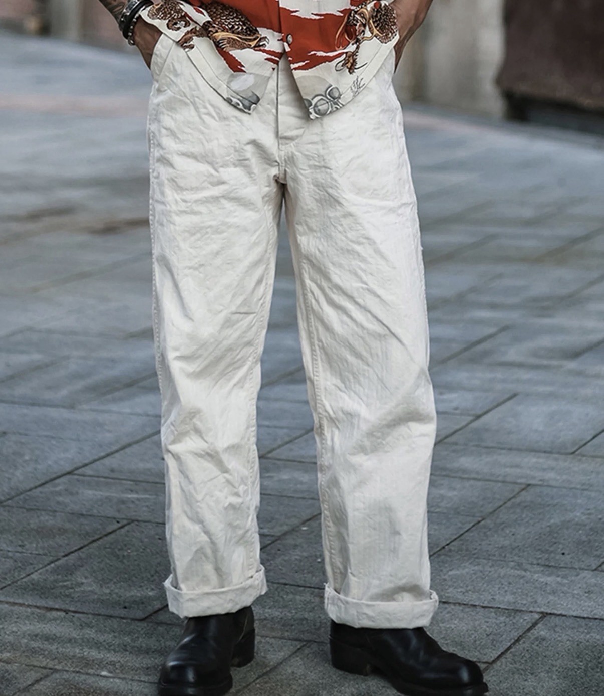 🇺🇸USA SHIP USN Herringbone Deck Pants Sz 34 🇺🇸USA SHIP USN Herringbone Deck Pants Sz 34