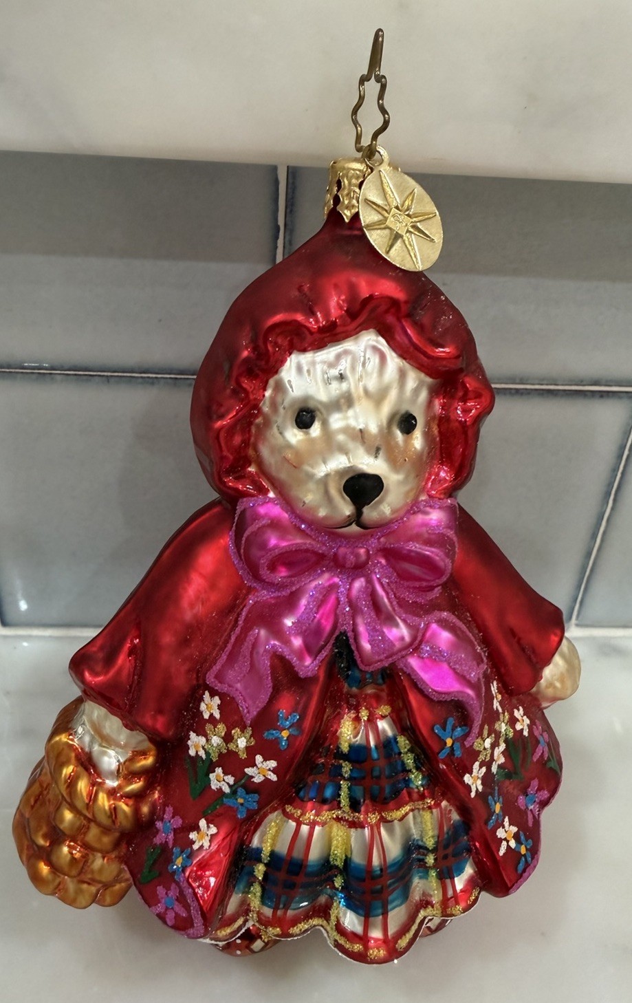 Rare Muffy Little Red Riding Hood-Christopher Radko Blown Glass Ornament