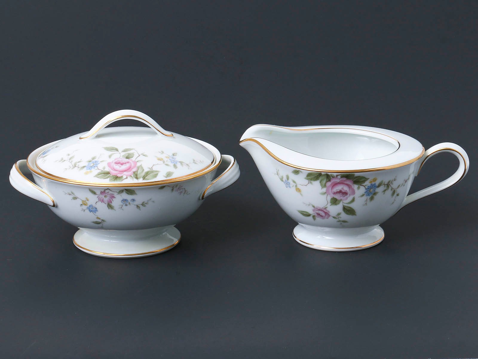 Noritake Firenze 6674 Creamer & Sugar Bowl Set Vintage Japan Mint ConditionNorit