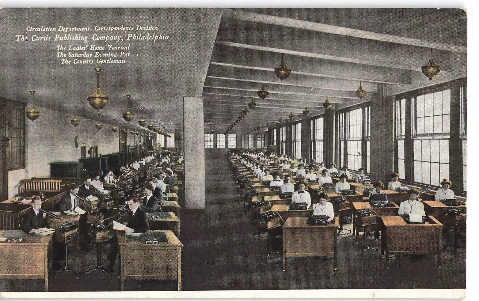 c1907 Postcard, Curtis Publishing Circulation Dept., Philadelphia, Pennsylvania