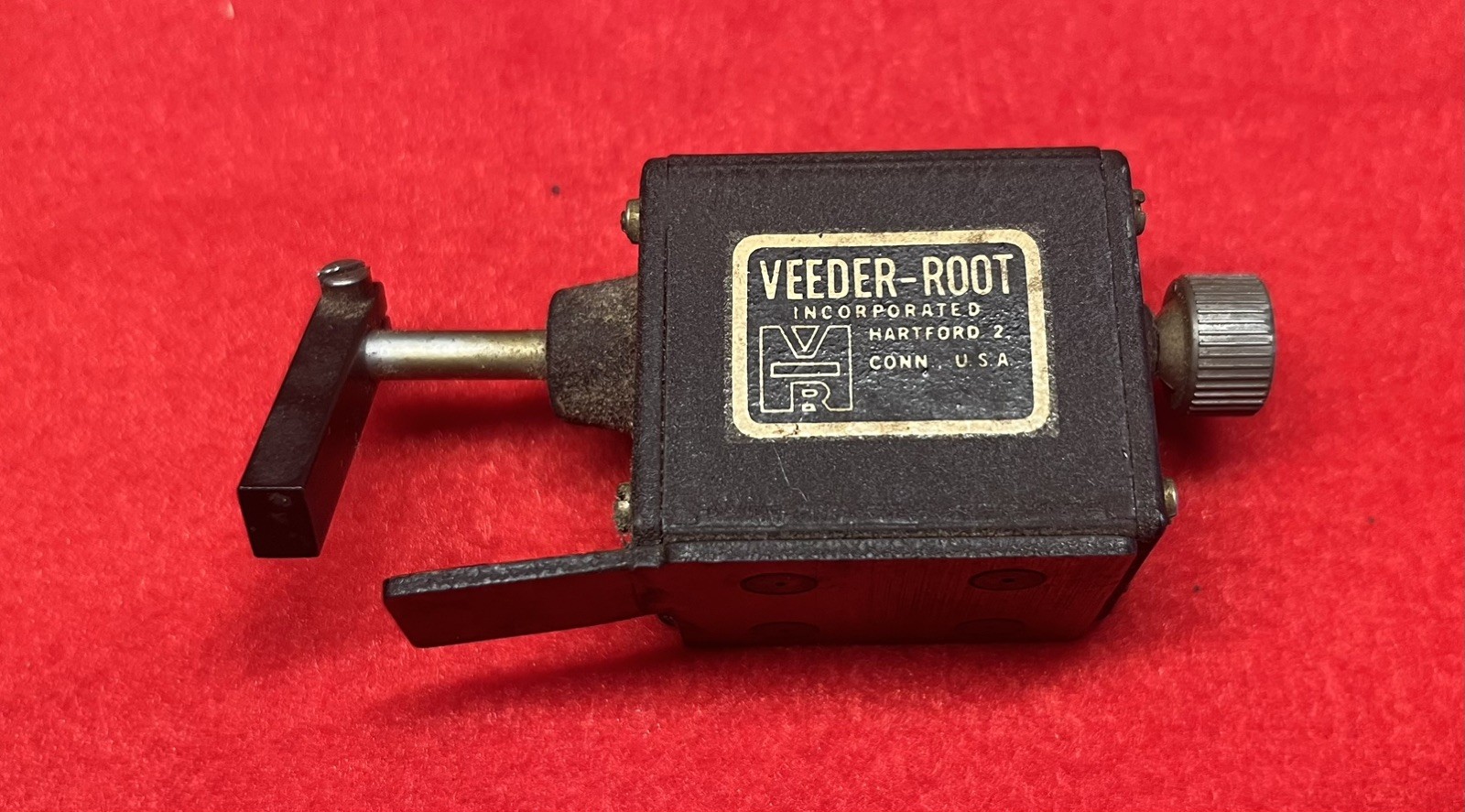 Antique Vintage VEEDER ROOT 5 DIGIT Mechanical BAIL COUNTER Works Resets Counts