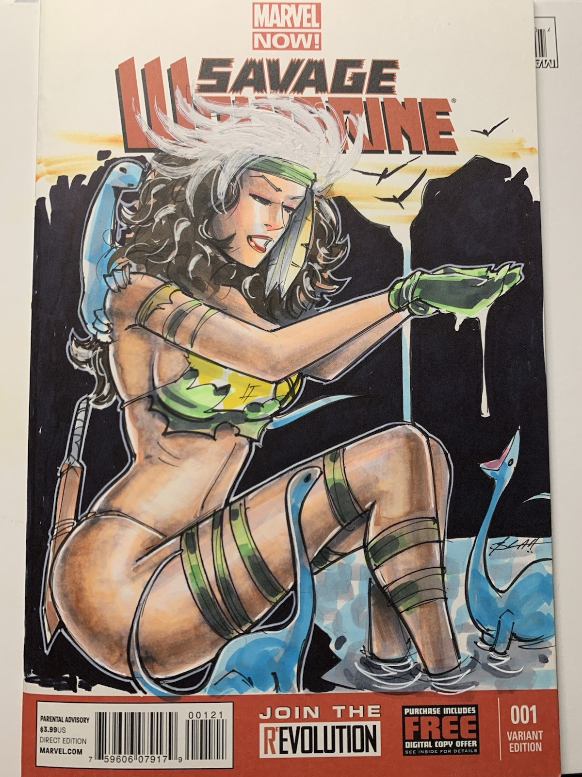 Savage Wolverine 1 Original Sketch Civer Variant Rogue