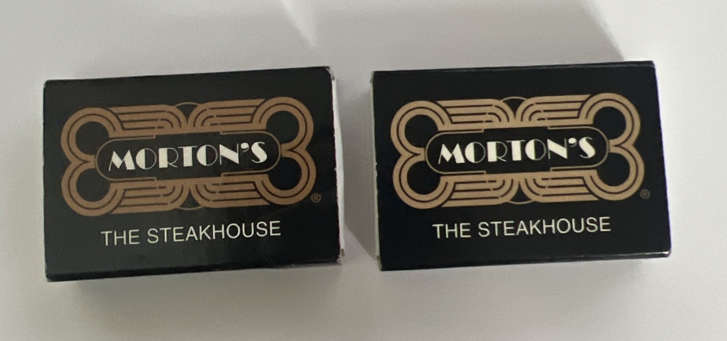 Lot of 2 MORTON\'S The Steakhouse MATCHBOOKS Slider Matchbook Black