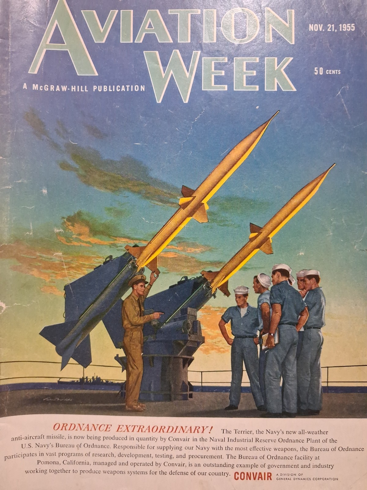 1955 AVIATION WEEK Nov 21st US MILITARY Air Defense COLD WAR 