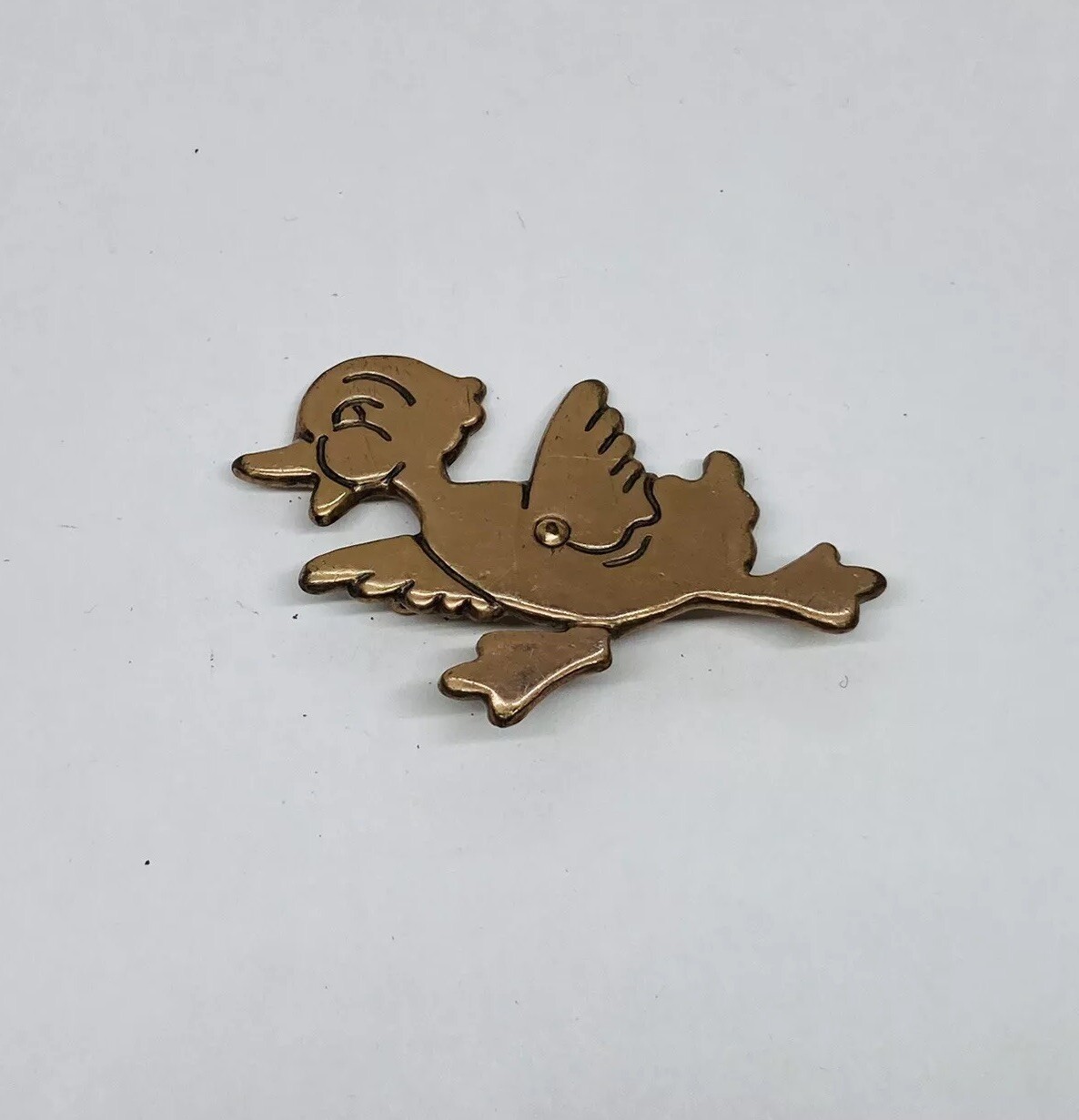 Vintage 1980s Happy Running Duck Brass Lapel Pin Brooch 2.25” Art Decor 6 Vintage 1980s Happy Running Duck Brass Lapel Pin Brooch 2.25” Art Decor 6