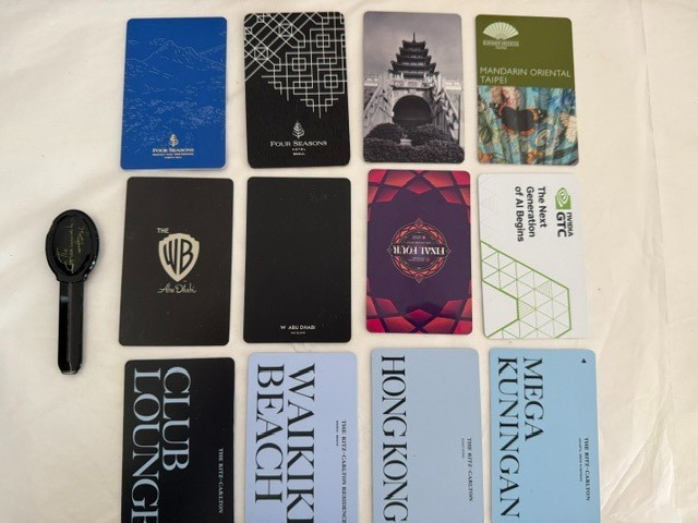 Rare Lot of 12 Hotel Key Cards Four Seasons, Greenwich, Park Hyatt, Ritz Carlton