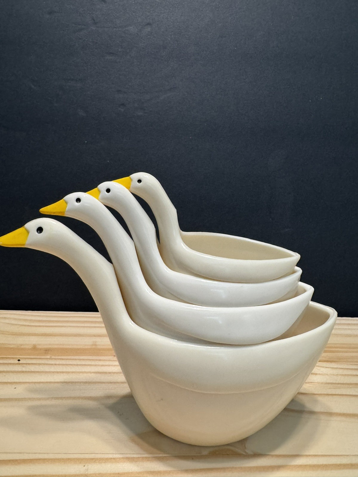 Vintage JSNY Nesting Goose Measuring Cups Set Of 4 Melamine Farmhouse Cottagecor