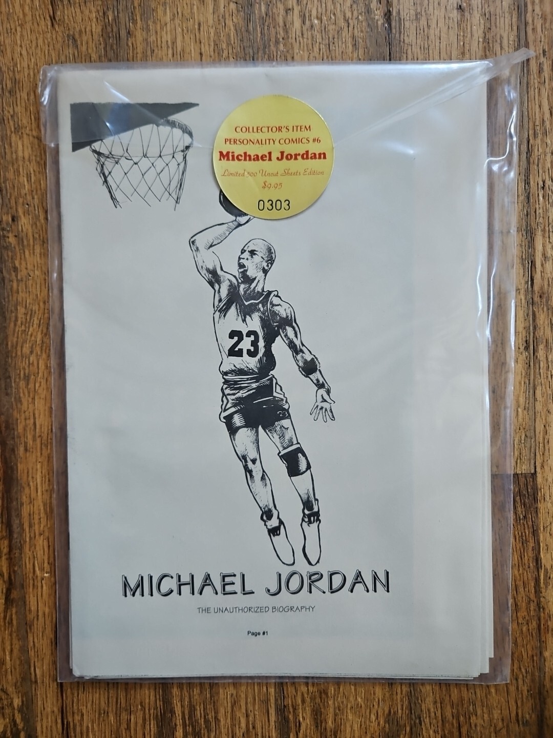 1990 RARE Sealed Personality Comics Michael Jordan Biography Comic Book #303/500