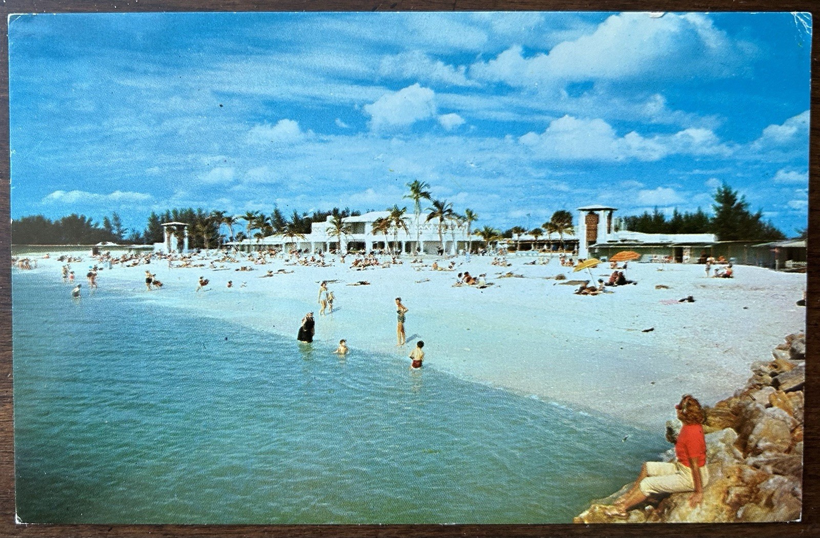 SARASOTA FLORIDA FL~Beach Club at Lido Beach~1960's Postcard