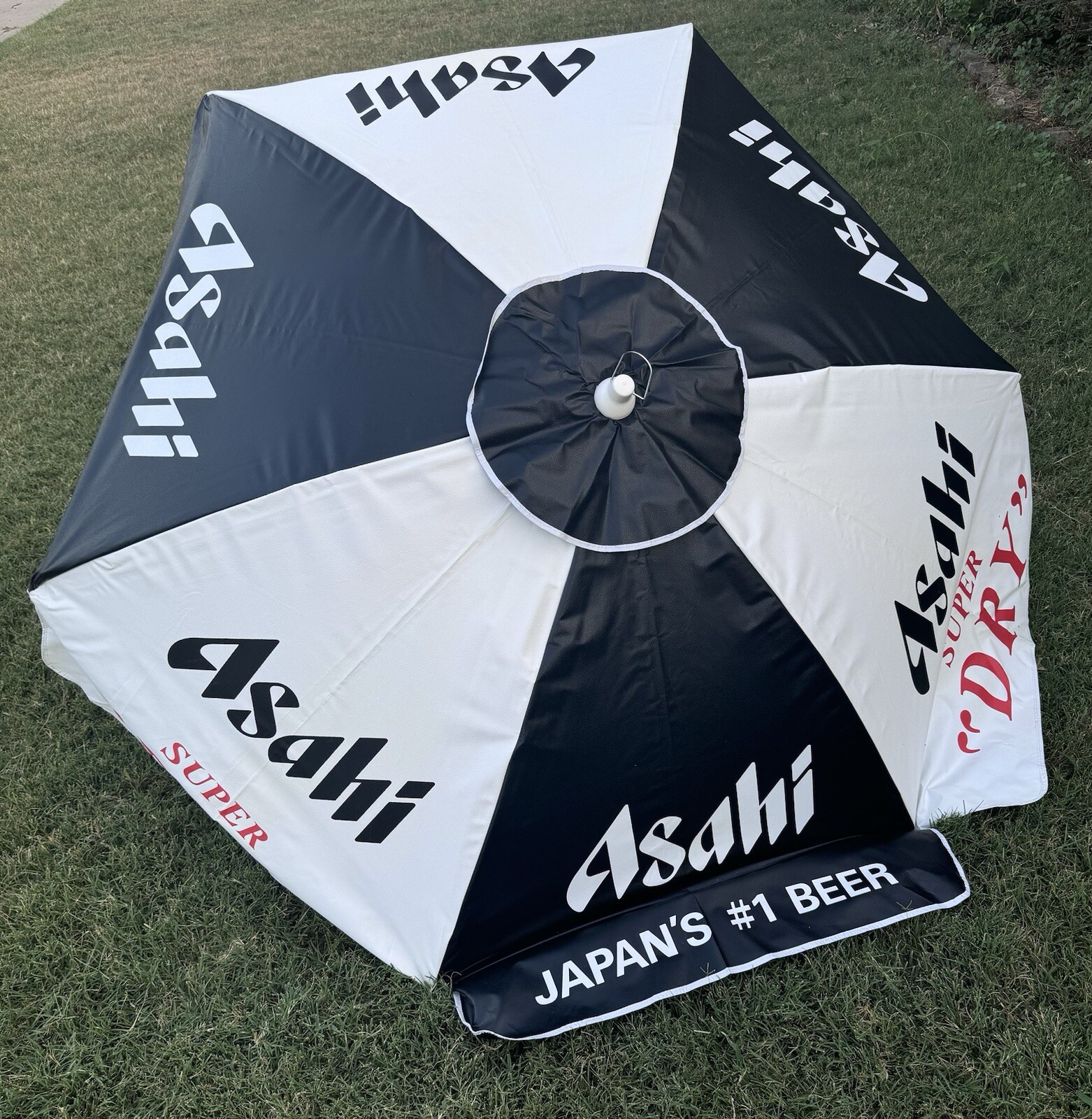 🔥⛱️ RARE ASAHI Patio Umbrella 7 foot BEER  NOS 2014 Market Style NEW Bar  ⛱️🔥