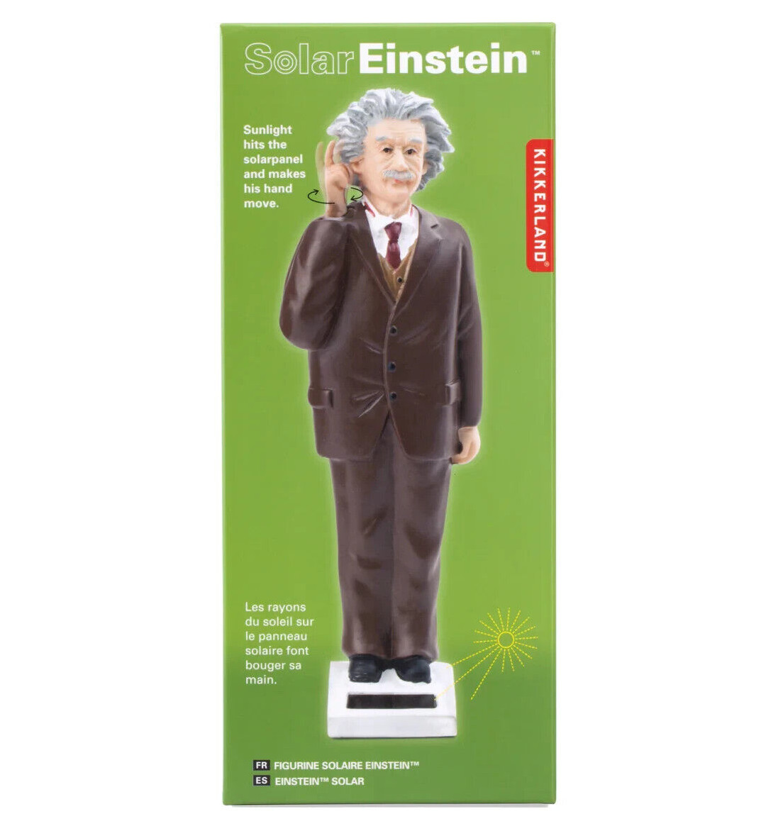 ❦ New KIKKERLAND Waving Figurine ALBERT EINSTEIN Solar Energy Powered Statue