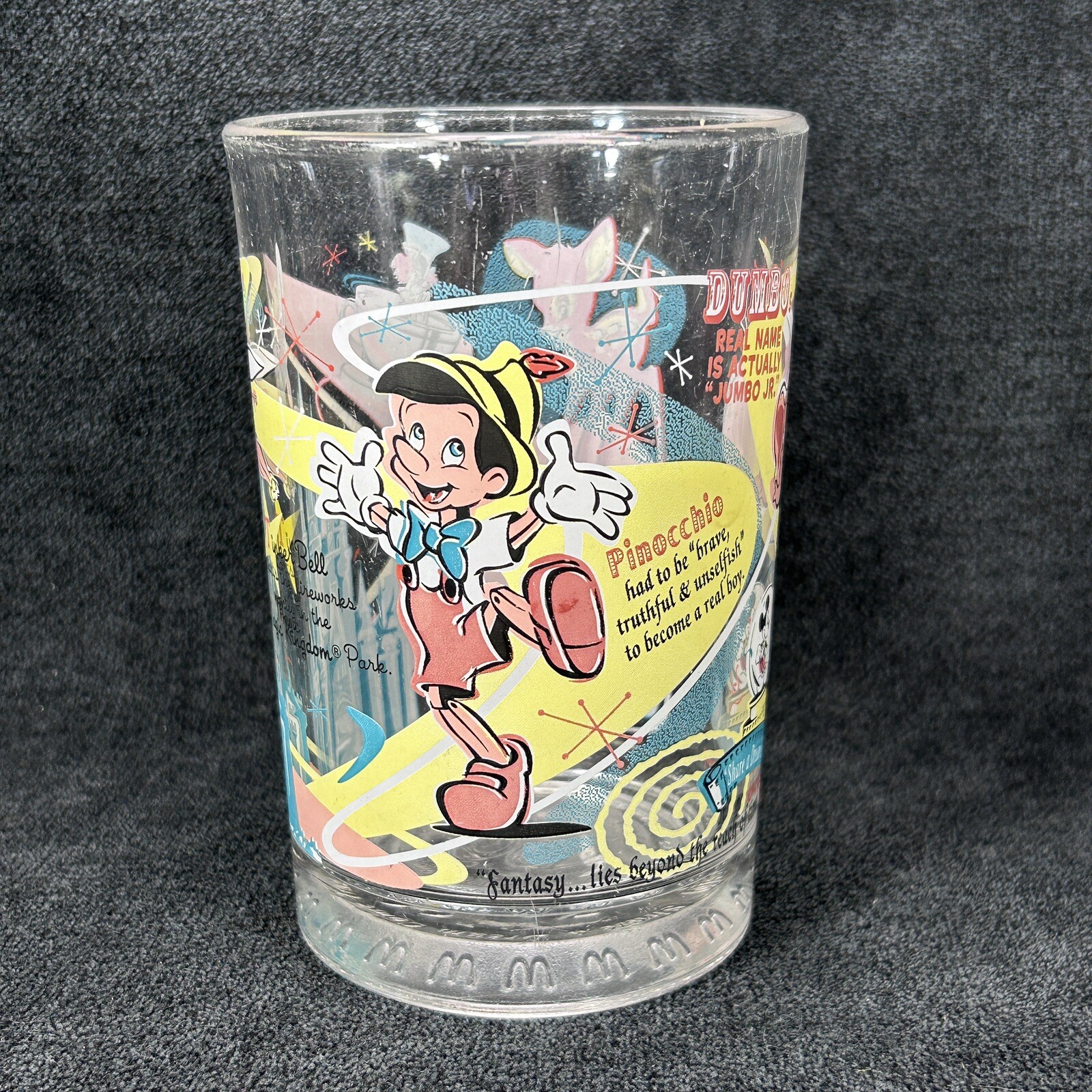VTG 2002 McDonalds Walt Disney World 100 yrs Pinocchio Glass