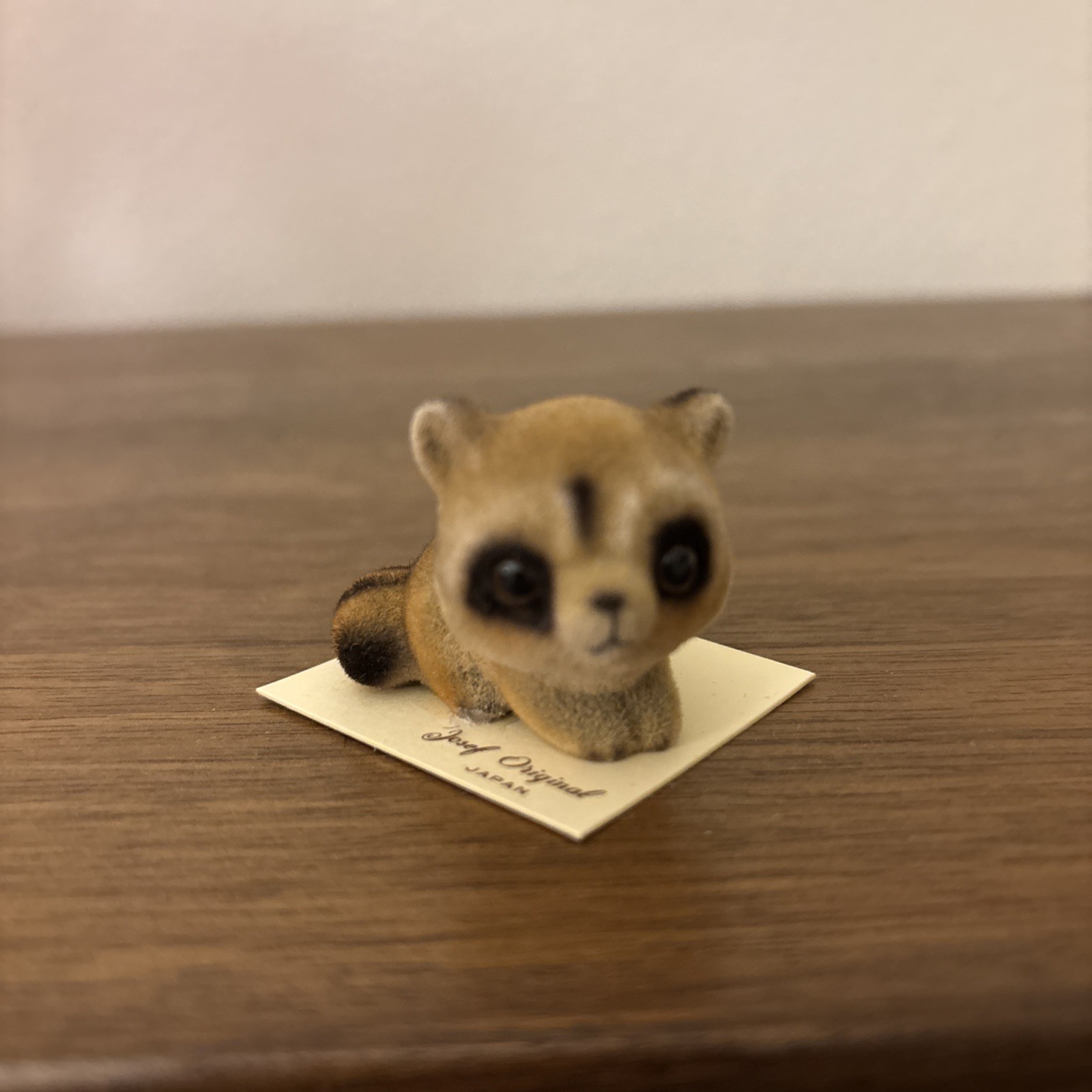 Josef Originals Japan Mama Raccoon Flocked Miniatures New Vintage