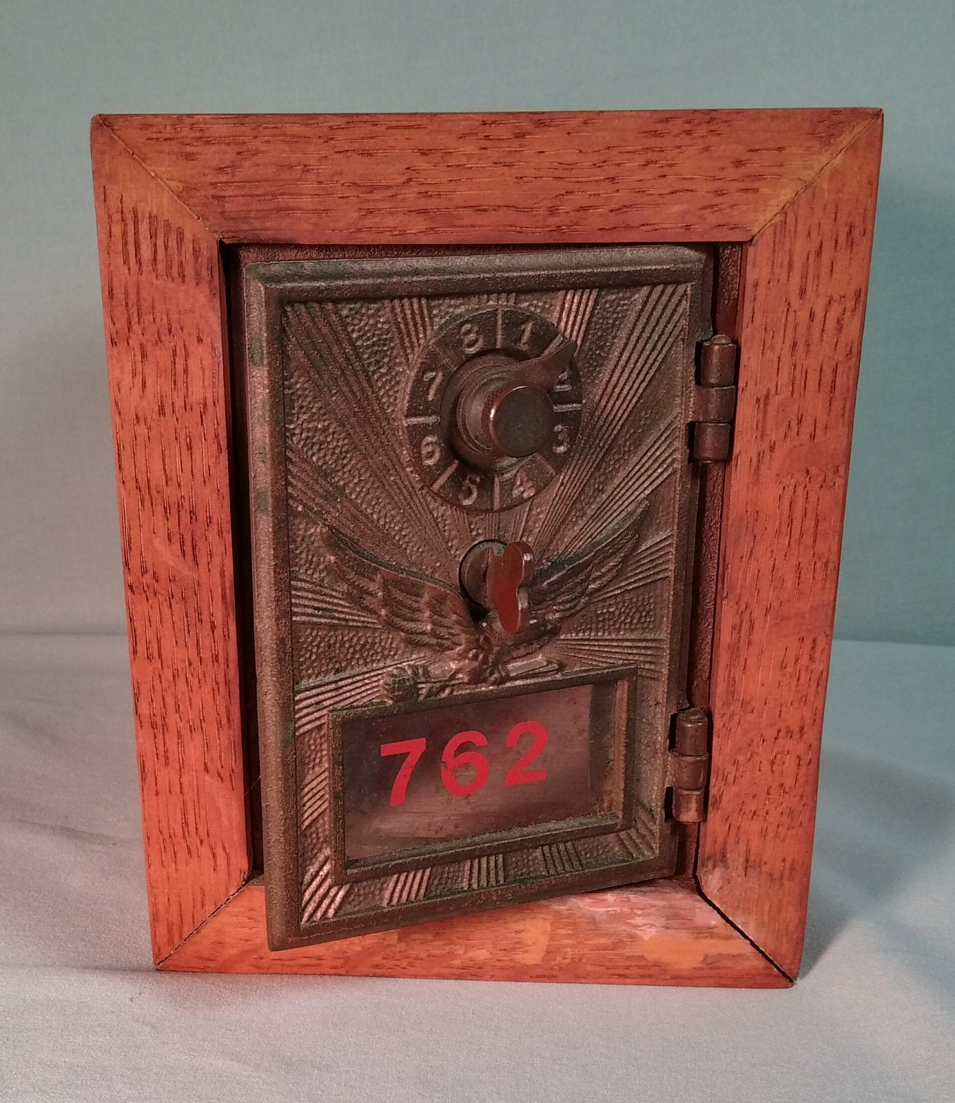 Vintage 1920\'s Flying Eagle Post Office Box Trinket Safe Door - Working Combo