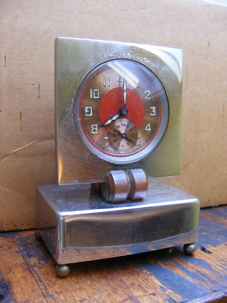 Art deco Chrome Imperial Jaccard Freres musical alarm clock for restoration.