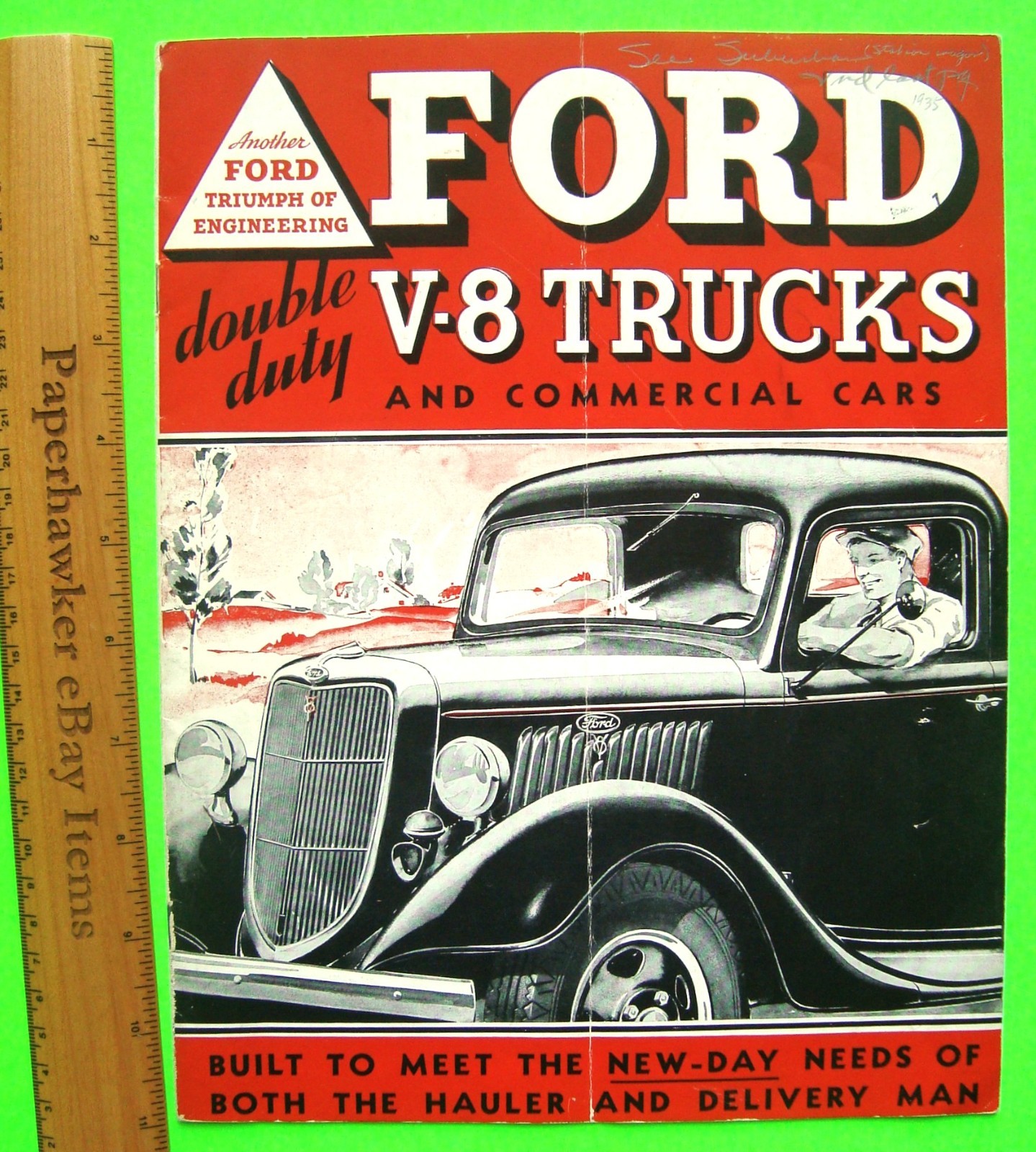 Orig\'l 1935 FORD V-8 TRUCK DLX 16-pg CATALOG Brochure WOODIE Pick-Up PANEL Stake Orig\'l 1935 FORD V-8 TRUCK DLX 16-pg CATALOG Brochure WOODIE Pick-Up PANEL Stake