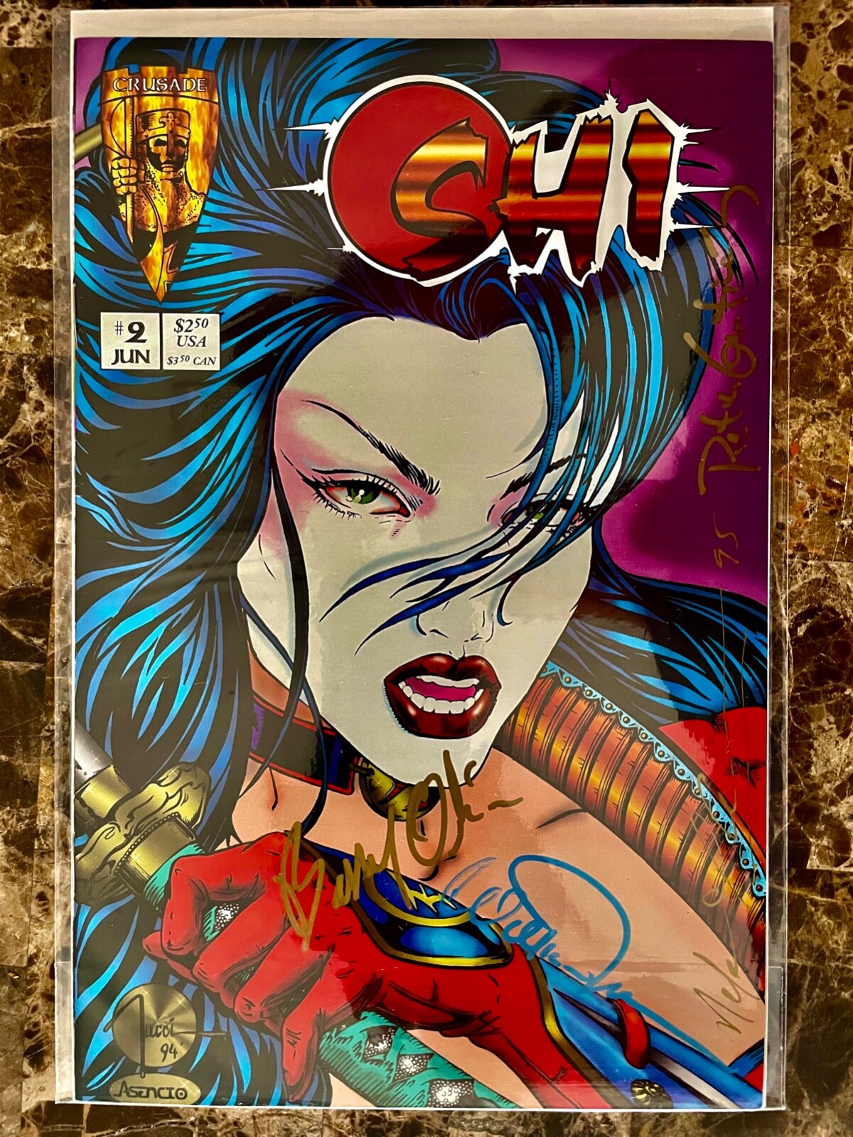 SHI: SHI: The Way of The Warrior  #2NM (Crusade 1994 ) 4x SIGNED 30th anniversar