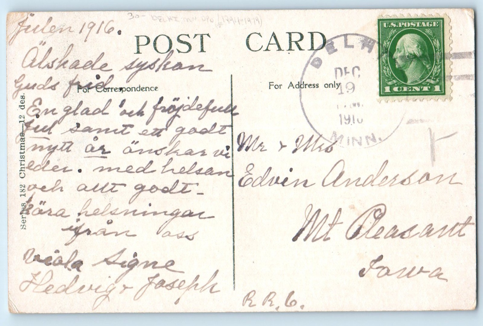 Christmas Well Winter Scene Man Footstep DPO (1894-1919) Delhi MN Postcard Christmas Well Winter Scene Man Footstep DPO (1894-1919) Delhi MN Postcard
