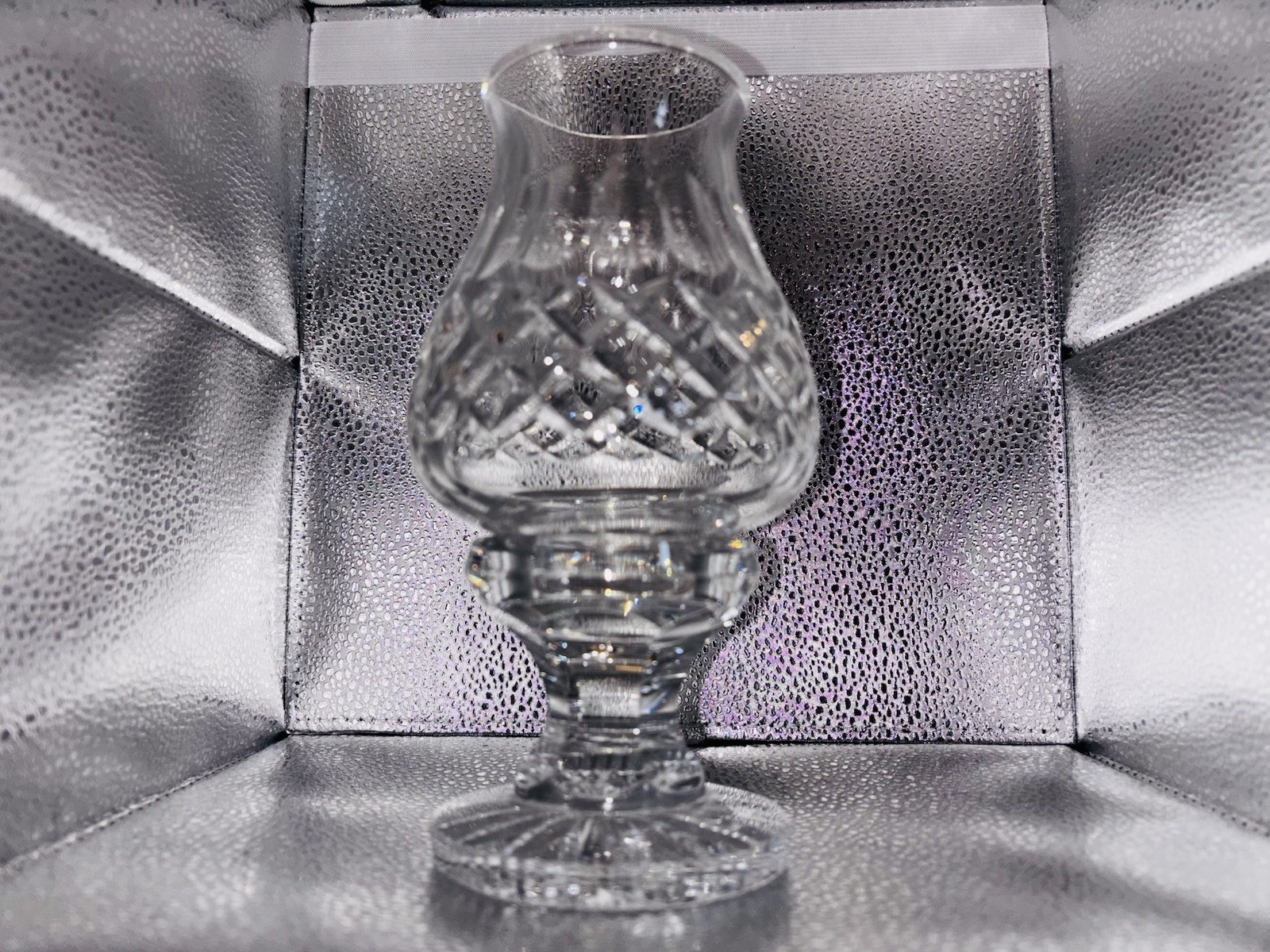 Waterford Crystal Hurricane Lamp and Globe Colleen Short Stem candle lamp