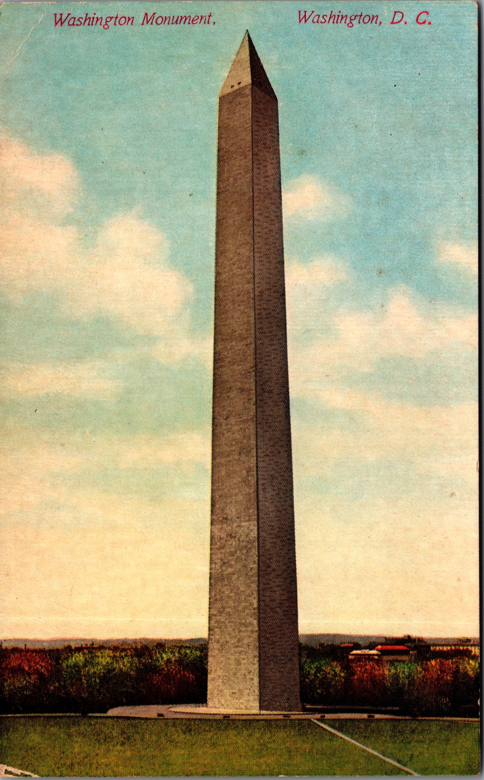1910 Washington Monument Washington DC Postcard A.C. Bosselman Original