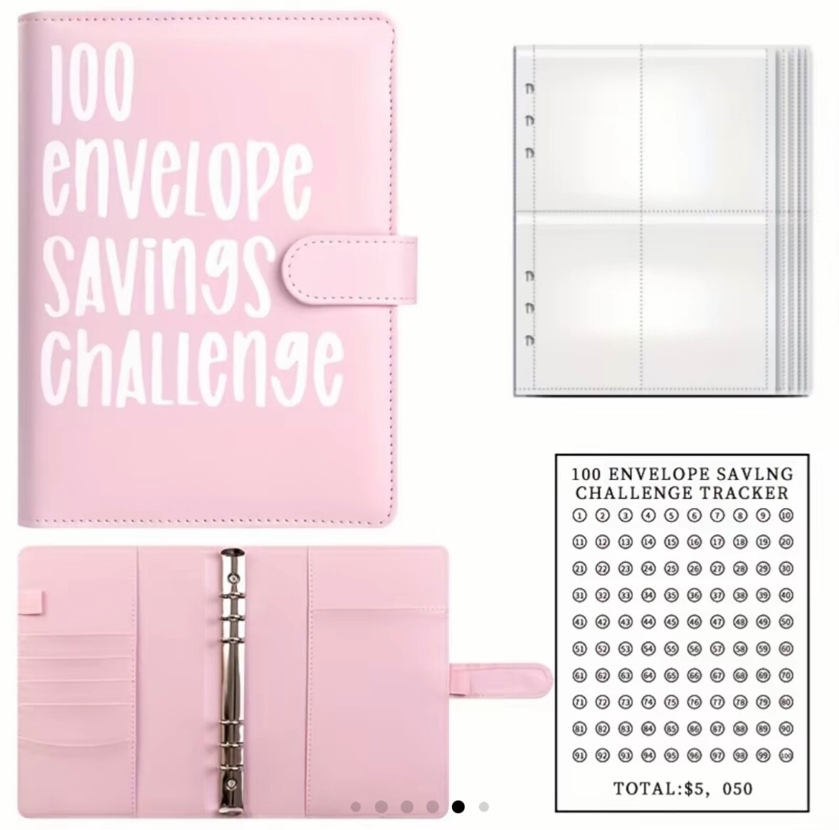 Elegant 100 Cash Envelopes Saving Challenge Binder - Budget Planning Made Fun