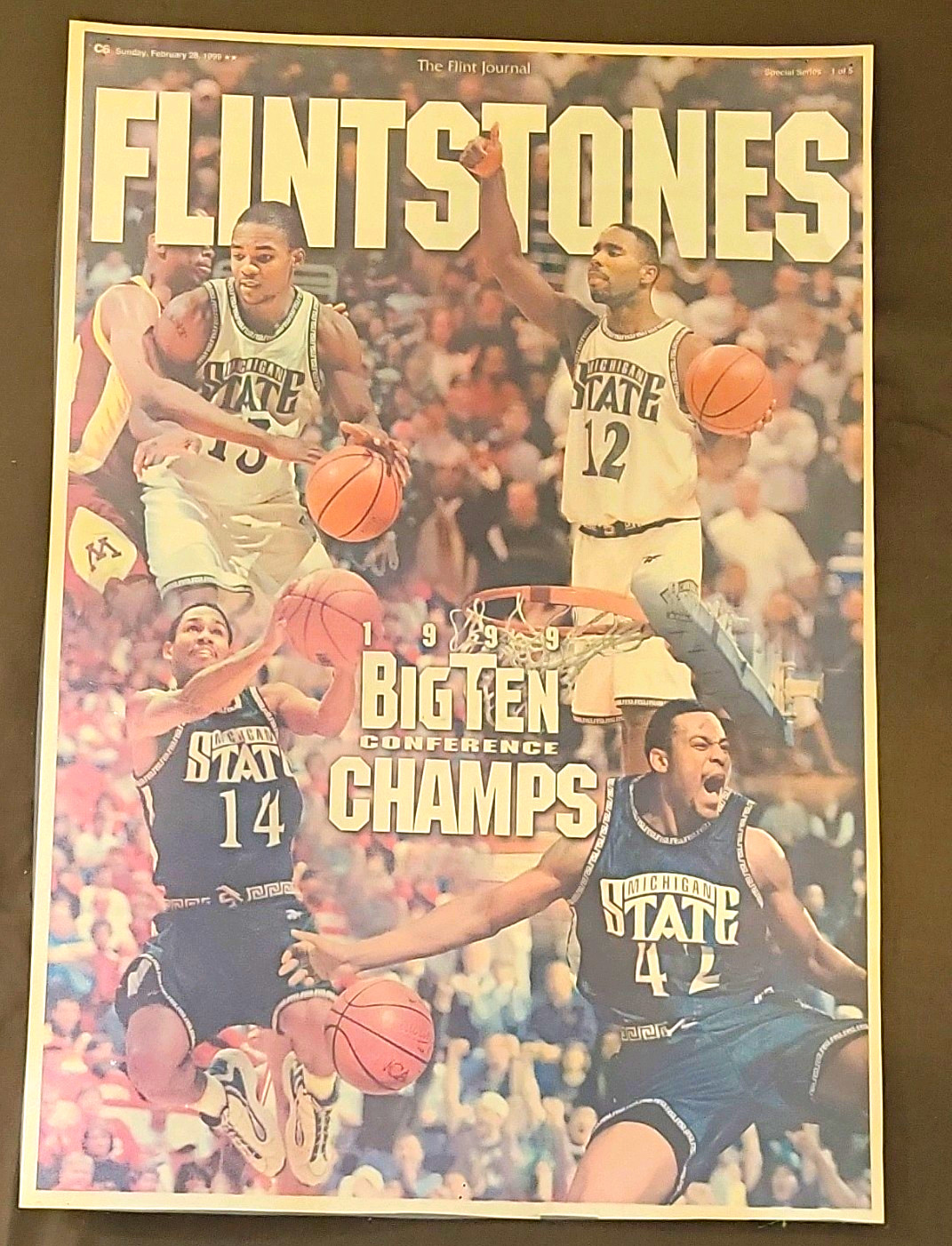 The Flint Journal 1999 Flintstones Michigan State Big Ten Champs Cover