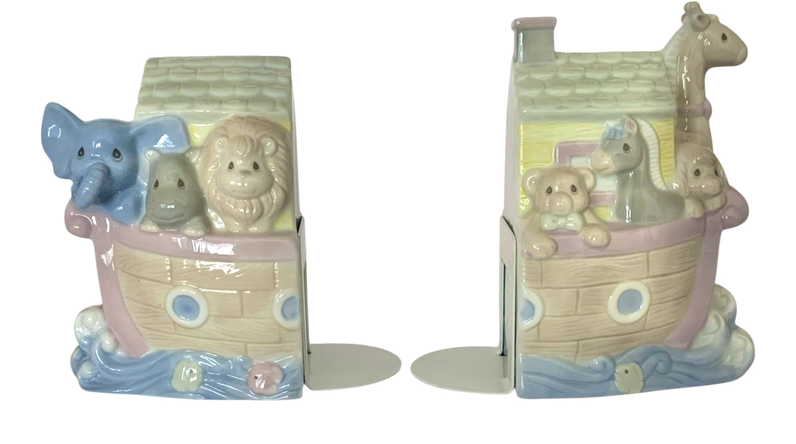 Vintage 1995 Precious Moments Noah’s Ark Ceramic Bookends Enesco Nursery Decor Vintage 1995 Precious Moments Noah’s Ark Ceramic Bookends Enesco Nursery Decor