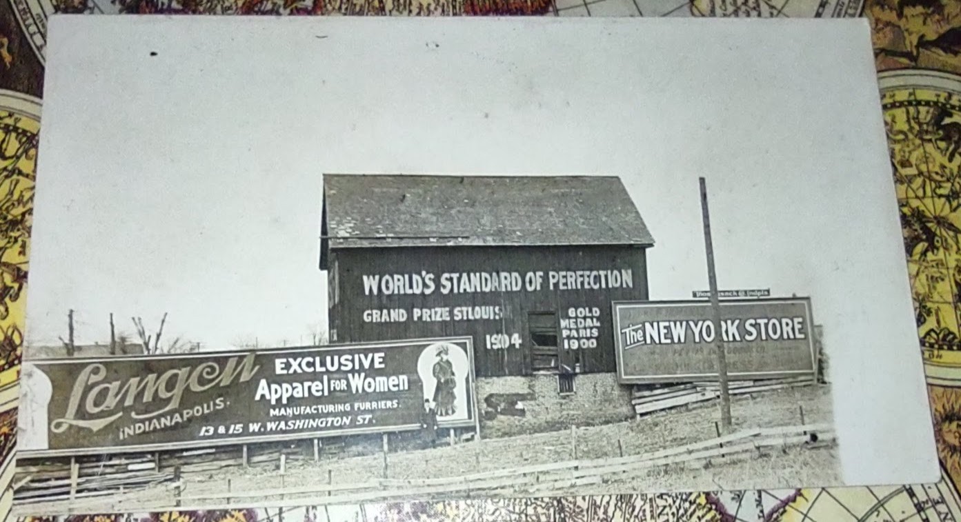 RPPC ADVERTISING CARD LANGONS FURRIERS INDIANAPOLIS MN. NEW YORK STORE FUR COATS