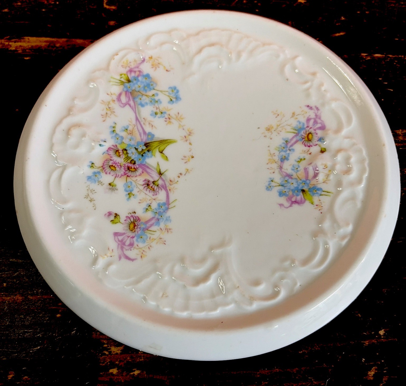 Vintage Porcelain Floral Teapot Trivet