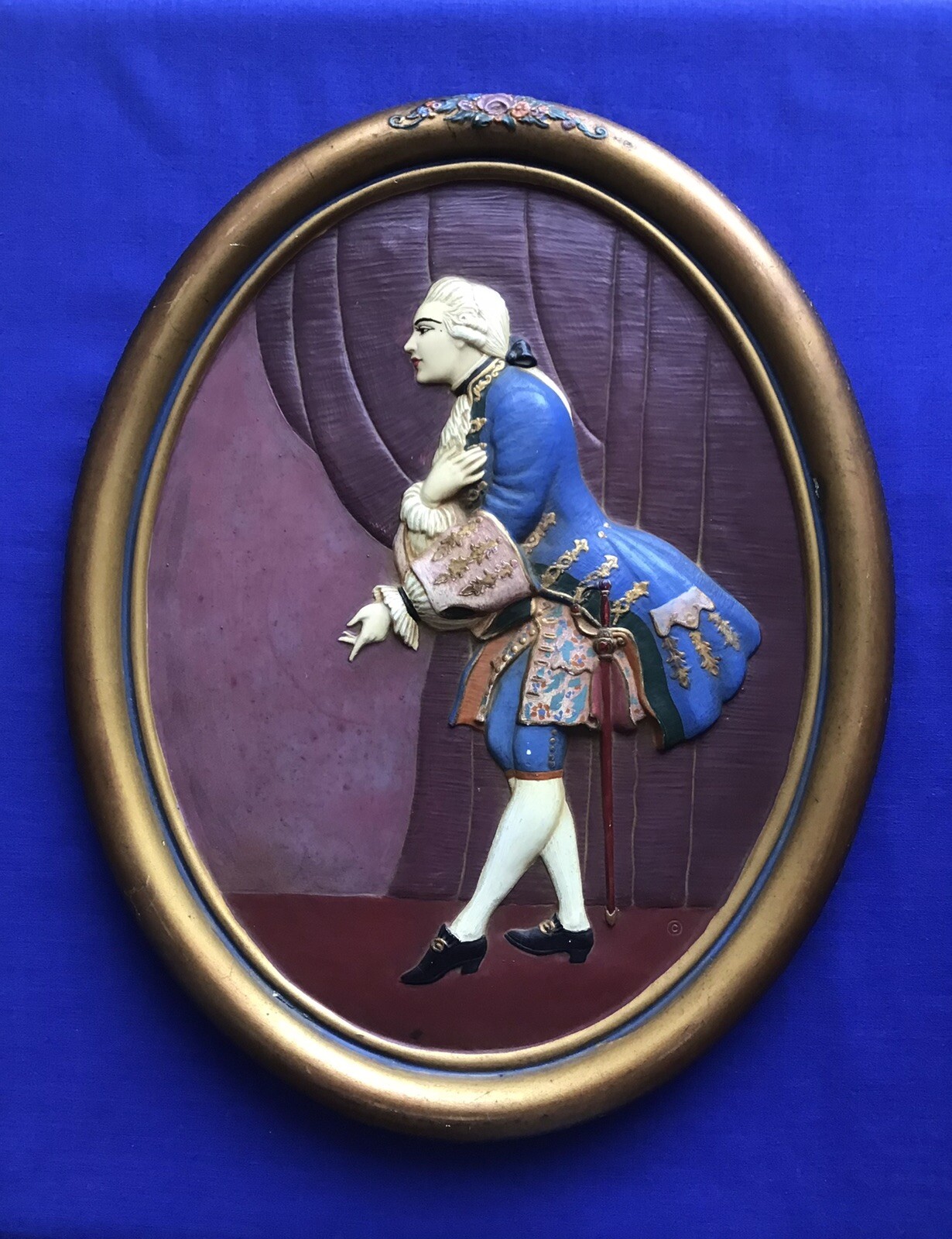 1920’s KRAFTROK RICH-CRAFT STUDIOS CHALKWARE WALL PLAQUE of a 18th CENTURY MAN
