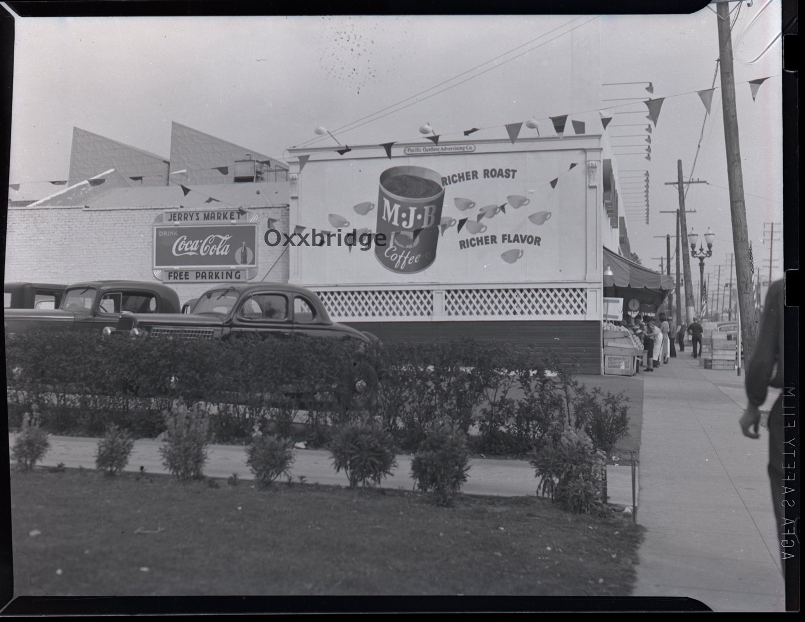 MJB Coffee, Coca Cola Vintage Advertisement Signs 1950s Photo Negative Q10121 MJB Coffee, Coca Cola Vintage Advertisement Signs 1950s Photo Negative Q10121